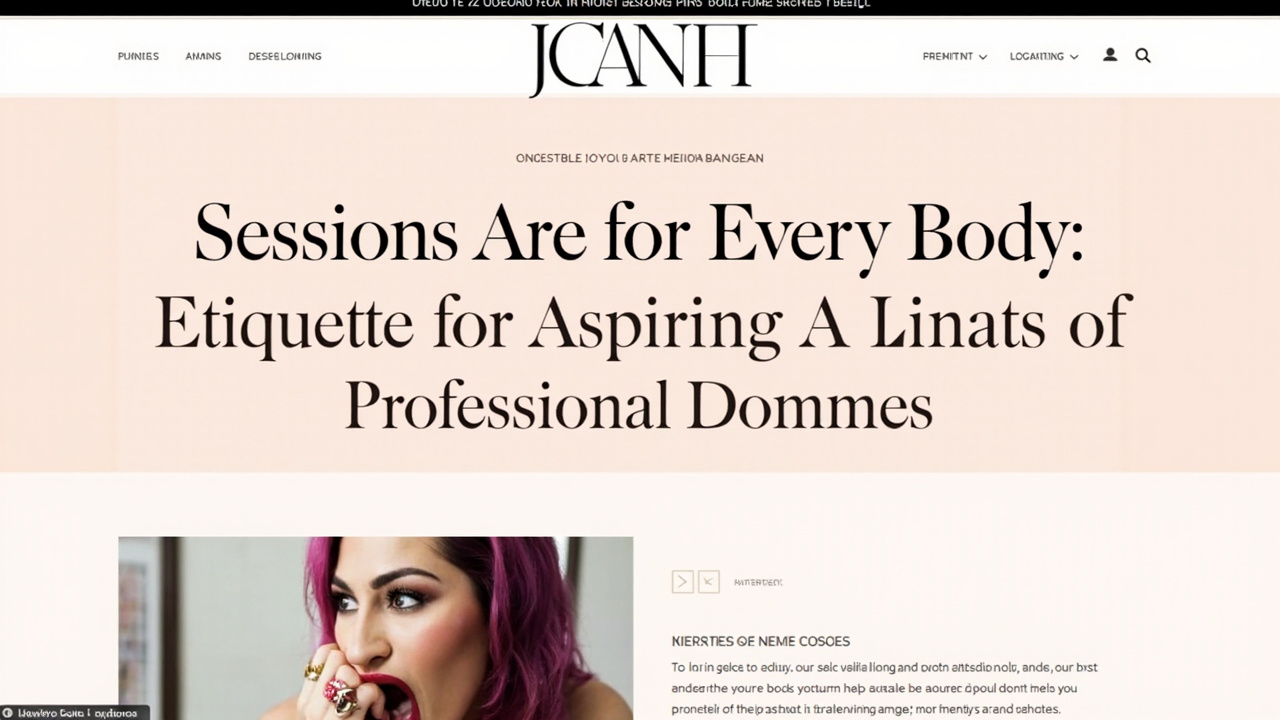 Sessions Are for Every Body: Etiquette for Aspiring Clients of Professional Dommes